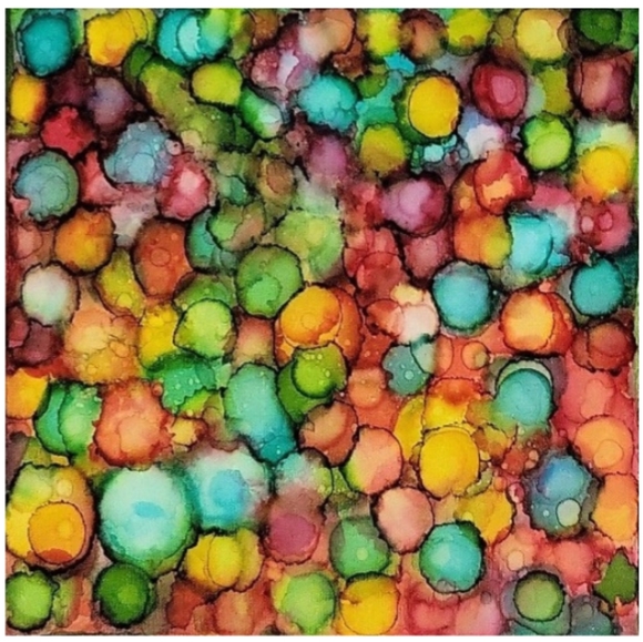 Hand Crafted Abstract Design 12x12 Inches Canvas Picture - Picture 3 of 4